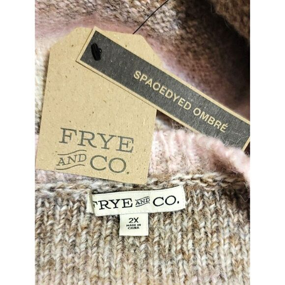 NWT - Frye & Co Ombre Space Dyed Fringe Wool Blend Sweater - 2X - Picture 8 of 10